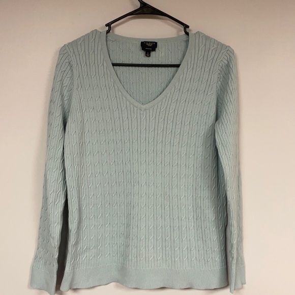 Talbots light blue/green V neck Pullover Sweater X - Picture 1 of 5